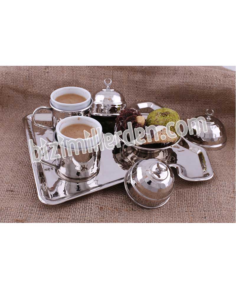 Bakır  2'li Kaftan Kahve Set