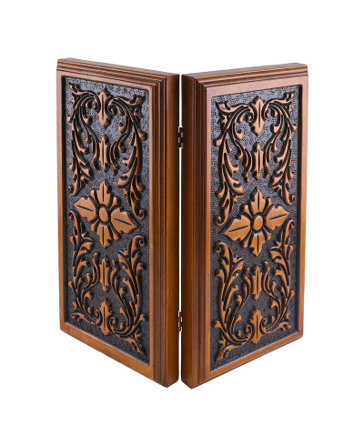 Ceviz El Oyması Ahşap Tavla